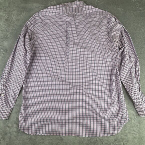 Ralph Lauren Shirt Men Large Button Down Pink Blue Plaid Custom Fit Chest Pocket - Picture 5 of 11